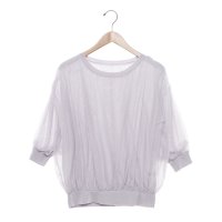Anna Nicola/アンナニコラ Anna Nicola チュールドッキングシアーニット7分袖トップス/508123963