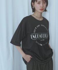 Ampirula/アンピルーラ Ampirula 箔プリントオーバーサイズTシャツ【洗える】/508124043