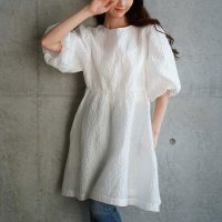 Sawa a la mode/サワアラモード Sawa a la mode バックリボンパフスリーブジャガードワンピース/508124805