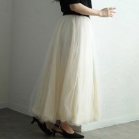 Sawa a la mode/サワアラモード Sawa a la mode チュールベールに包まれたバルーンロングスカート/508124811