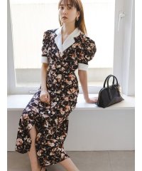 SNIDEL/マルチプリントパフスリーブワンピース/508125329