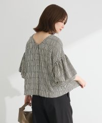 Green Parks/グリーン パークス Green Parks 前後2way袖バルーンギンガムチェックブラウス/508125536