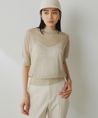 Whim Gazette/シアーリネンハーフスリーブプルオーバー/508125700