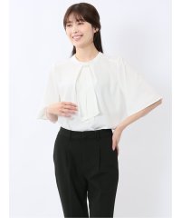 m.f.editorial/金具付きボウタイ風 半袖プルオーバーブラウス/508125776