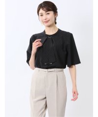 m.f.editorial/金具付きボウタイ風 半袖プルオーバーブラウス/508125776