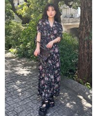 LILY BROWN/フラワープリントフレアワンピース/508125802