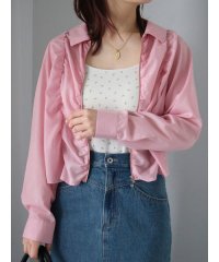 ehka sopo/シャーリングジップシャツ/508125908