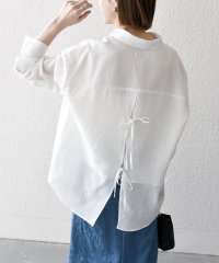 SHIPS any WOMEN/《一部追加予約》SHIPS any:〈洗濯機可能〉シアー リボン レギュラーカラー ポケット シャツ/508125938