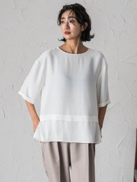 la.f.../ラ エフ la.f… メランジツイルブラウス≪洗濯機で洗える≫/508126340