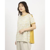BRODIAEA/ブローディア BRODIAEA リバティプリント半袖Tシャツ ボタニカル柄×無地切り替えカットソー【日本製】/508126693