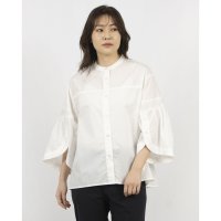 EGLANTINE/エグランティーヌ EGLANTINE 切り替えデザイン ノーカラーブラウス 7分袖 ゆったりシルエット/508126706