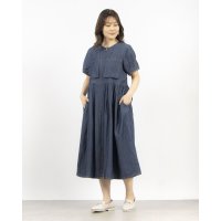 EGLANTINE/エグランティーヌ EGLANTINE テンセルデニム 前開き半袖ワンピース ジッパー仕様 大きめポケット/508126712