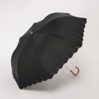 cache nez/カシュネ cache nez PUフラワーボーラー刺繍トップレス2段折りたたみ傘/508126773
