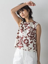 MAYSON GREY/メイソングレイ MAYSON GREY フラワープリントノースリーブクロップドブラウス/508126971