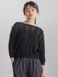 Droite Lautreamont/ドロワット ロートレアモン Droite lautreamont フリンジニットプルオーバー≪手洗い可能≫/508126979