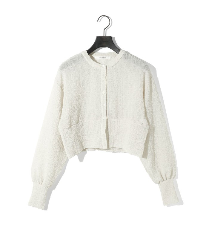 【2024年製 新品】 MIDIUMISOLID for Ladies シアークルーネックショート トップス