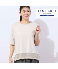 MISSEL/【洗える・接触冷感】COOL RICH COTTON メッシュコンビTシャツ/508127087