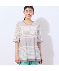 MISSEL/【洗える・日本製】ピンタックボーダーカットソー/508127089