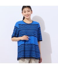 MISSEL/【洗える・日本製】ピンタックボーダーカットソー/508127089