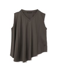 mizuiro ind/mizuiro ind Vネックアシンメトリーノースリーブプルオーバー/508127849