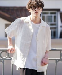 Rocky Monroe/ロッキーモンロー Rocky Monroe シアーシャツ 半袖 開襟 メンズ レディース 無地 レース ラメ 透け感 オープンカラー 白シャツ オーバーサイズ /508127877