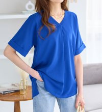 Viola e Viola/ヴィオラ エ ヴィオラ Viola e Viola 【4つの機能付】すっきりVネックTシャツブラウス/507009241