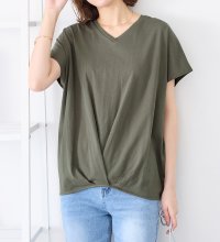 Viola e Viola/ヴィオラ エ ヴィオラ Viola e Viola 綿100％ゆったり裾タックTシャツ/507019215