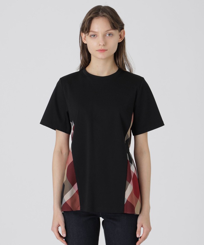 BLACK lab.】ファブリックコンビクレストブリッジチェックT