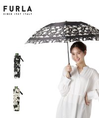 FURLA/フルラ FURLA 雨傘 折りたたみ傘 コンパクト カメリア 白黒 花柄 UV 雨傘 レディース /507891081
