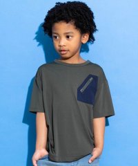 WASK/【接触冷感/速乾】【お揃い】ファスナーポケット配色速乾メッシュTシャツ(110~/508103403