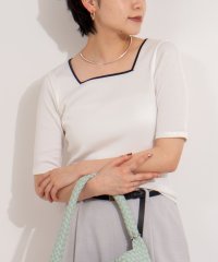 NOLLEY’S/《手洗い可能》五分袖スクエアテレコプルオーバーカットソー/508122621
