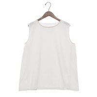 BRODIAEA/ブローディア BRODIAEA パール付きノースリーブきれいめカットソー/508123958