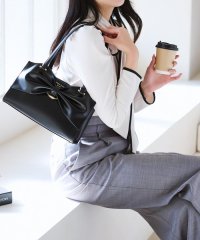 Samantha Thavasa/ドレープリボンレザートートバッグ/508125515