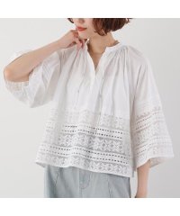 Sara mallika/サラ マリカ Sara mallika Sara mallika ブラウス Cotton Border Gather Lace 020151SP5/508127953