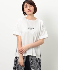 NICOLE white/【WALDO】刺繍ロゴサイドパイピング半袖Ｔシャツ/508128471
