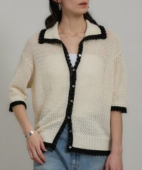 サロン　アダム　エ　ロペ/クロシェハーフスリーブカーディガン/508128629