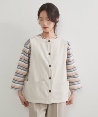 On One's Own/オンワンズオン On One's Own ピンタック織りゆったりベスト・便利ポケットたくさん配色ボタンベスト/508128745