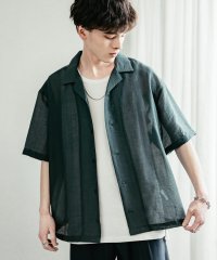 Rocky Monroe/ロッキーモンロー Rocky Monroe シアーシャツ 半袖 開襟 メンズ レディース 無地 レース 透け感 オープンカラー テンセル ドレープ オーバーサイ/508128837