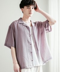 Rocky Monroe/ロッキーモンロー Rocky Monroe シアーシャツ 半袖 開襟 メンズ レディース 無地 レース 透け感 オープンカラー テンセル ドレープ オーバーサイ/508128837
