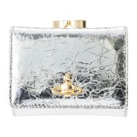 Vivienne Westwood/ヴィヴィアン ウエストウッド Vivienne Westwood 3つ折り財布 メタリック クリーシー レザー SMALL FRAME WALLET 51150/508128867