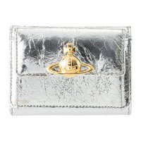 Vivienne Westwood/ヴィヴィアン ウエストウッド Vivienne Westwood 3つ折り財布 メタリック クリーシー レザー SMALL FLAP PURSE 5115002/508128880