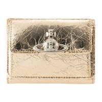 Vivienne Westwood/ヴィヴィアン ウエストウッド Vivienne Westwood 3つ折り財布 メタリック クリーシー レザー SMALL FLAP PURSE 5115002/508128881
