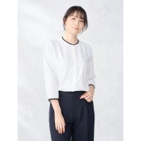 Perfect Suit FActory/パーフェクトスーツファクトリー Perfect Suit FActory 配色バンドカラー ジョーゼットブラウス/508129128
