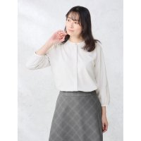 Perfect Suit FActory/パーフェクトスーツファクトリー Perfect Suit FActory 配色バンドカラー ジョーゼットブラウス/508129128