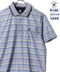 BEVERLY HILLS POLO CLUB/ビバリーヒルズポロクラブ BEVERLY HILLS POLO CLUB マルチボーダー リブ衿ポロシャツ メンズ ゴルフ 半袖/508129645