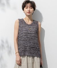 NIJYUSANKU（LARGE SIZE）/【洗える】テープミックススカシ ノースリーブ ニット/508129966