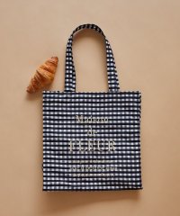Maison de FLEUR/メゾン ド フルール Maison de FLEUR ブランドロゴ刺繍ギンガムスクエアトート/508129996