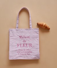 Maison de FLEUR/メゾン ド フルール Maison de FLEUR ブランドロゴ刺繍ギンガムスクエアトート/508129996