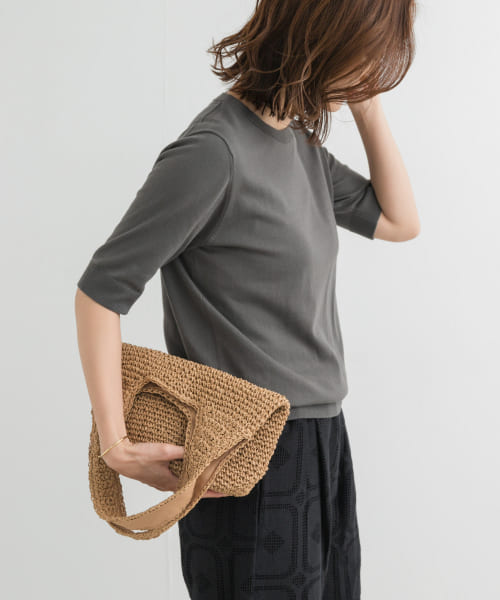 【福袋セール】 UR TECH ひやサラクール』コットンハーフスリーブKNIT(508130036 トップス
