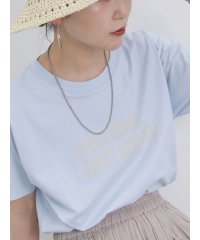 Samansa Mos2 blue/プリントTシャツ/508130233